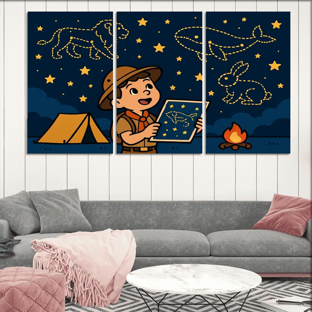 Star Map Scout And The Constellation Critters premium artwork frames