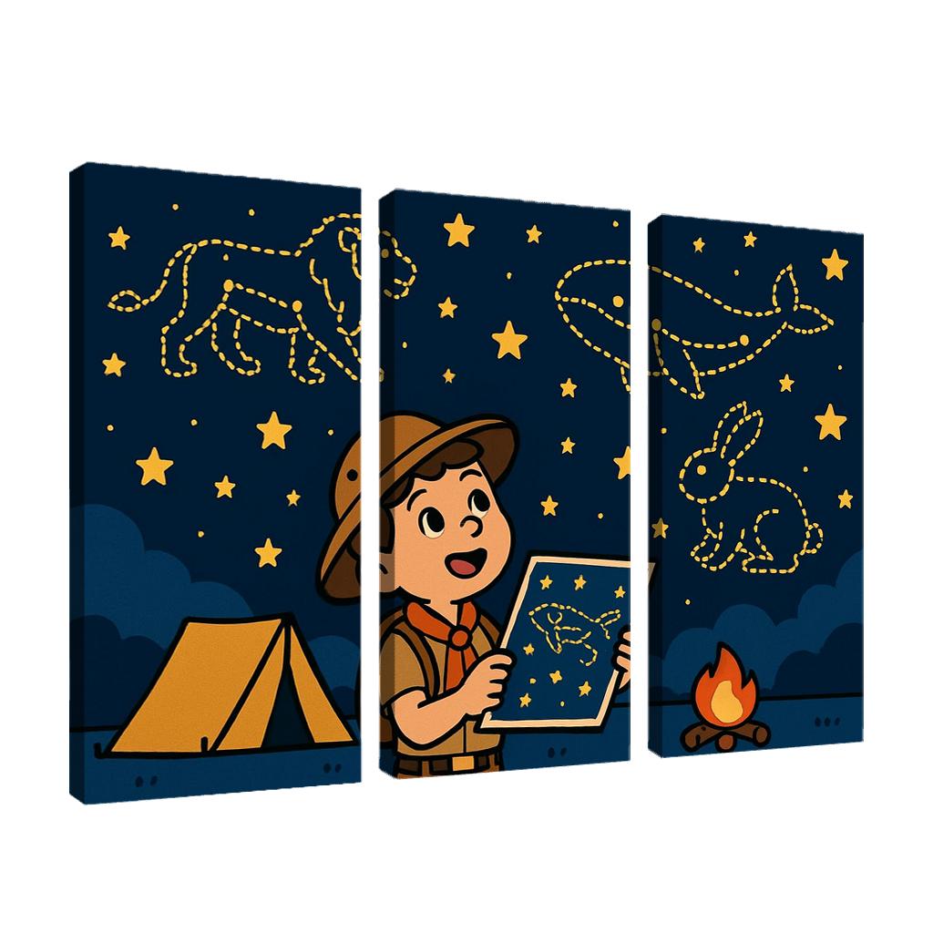 Star Map Scout And The Constellation Critters premium artwork frames