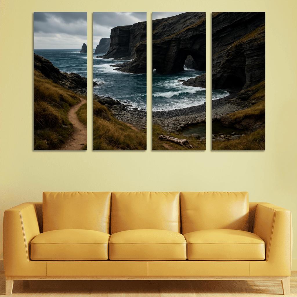 Wind Carved Cliffs And Pebble Shore Trail wall art