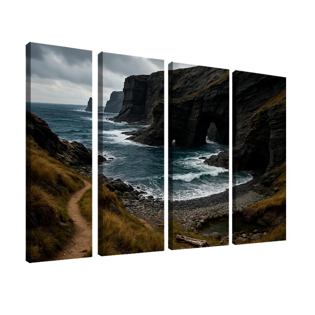 Wind Carved Cliffs And Pebble Shore Trail wall art
