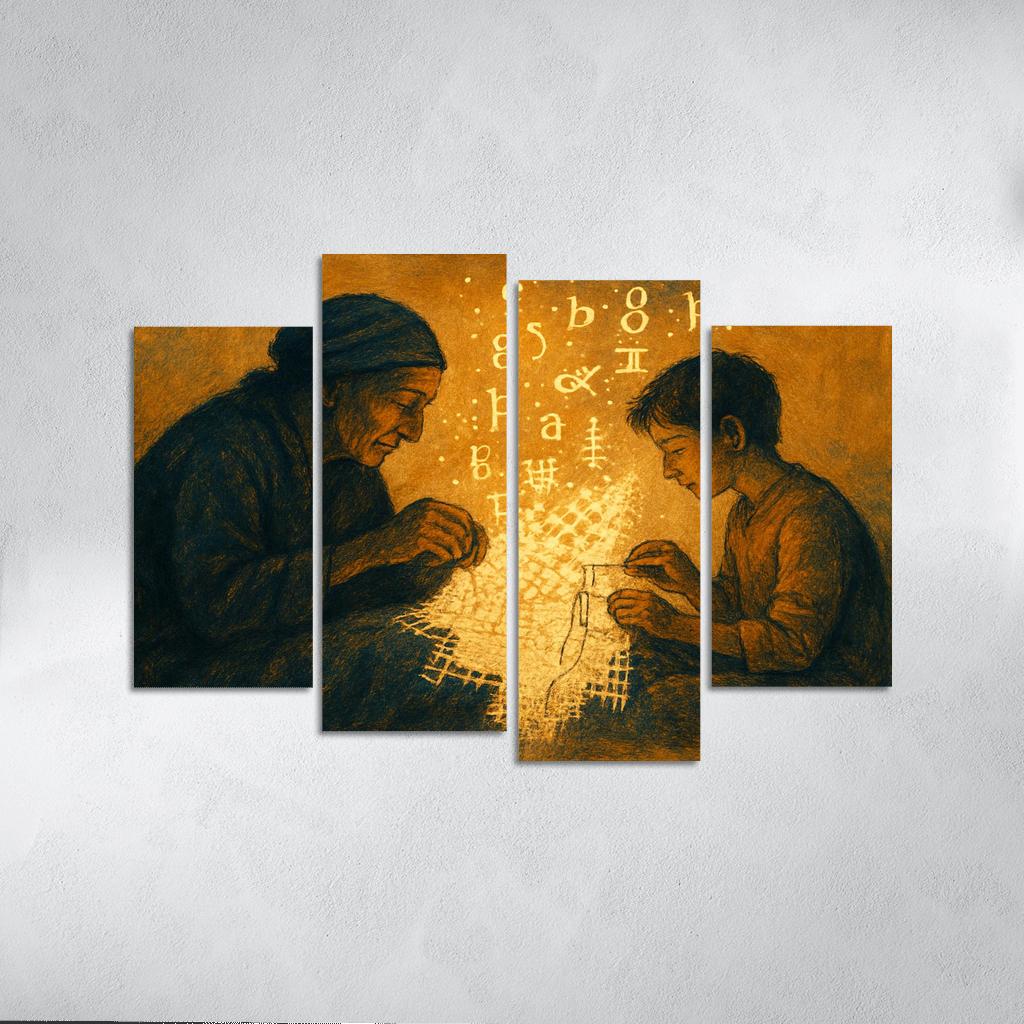 Threads Of Memory Art Protecting Endangered Languages wall art