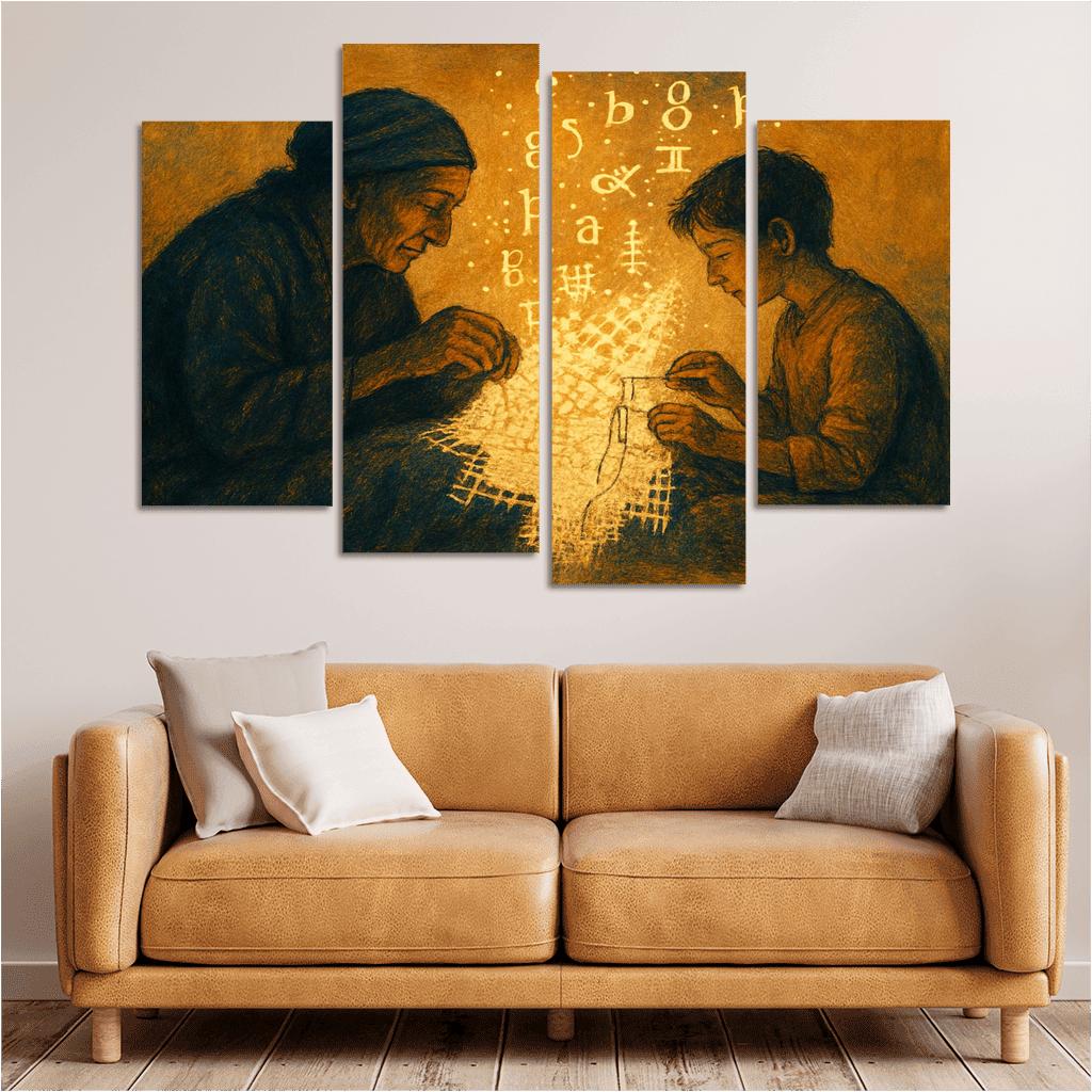 Threads Of Memory Art Protecting Endangered Languages wall art