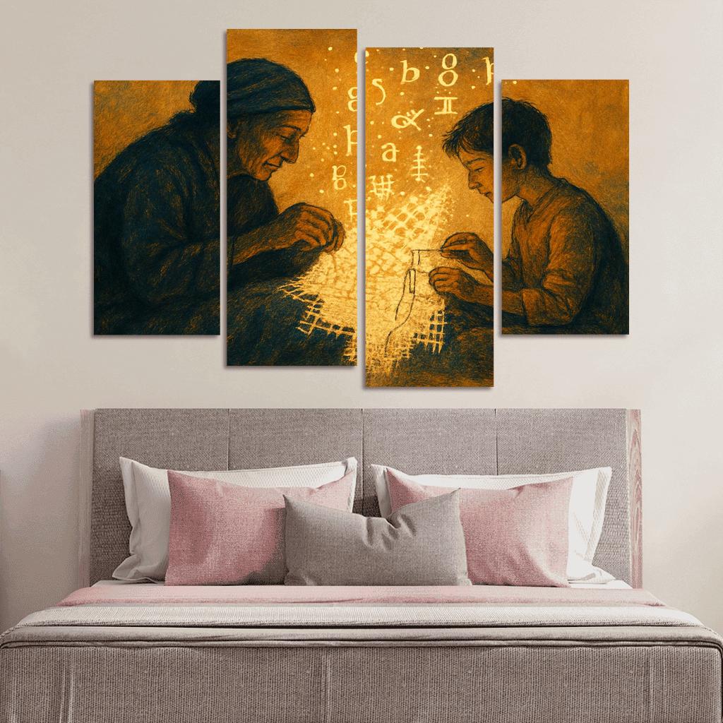 Threads Of Memory Art Protecting Endangered Languages wall art