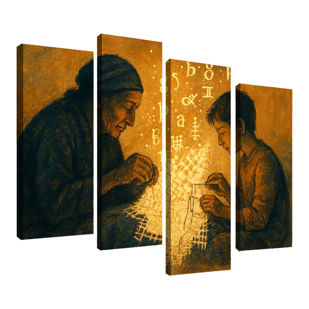 Threads Of Memory Art Protecting Endangered Languages wall art