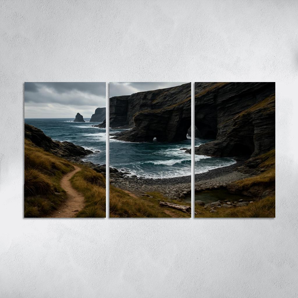 Wind Carved Cliffs And Pebble Shore Trail wall art