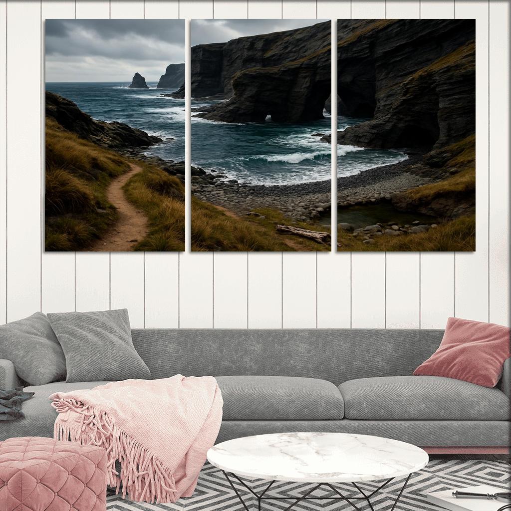 Wind Carved Cliffs And Pebble Shore Trail wall art