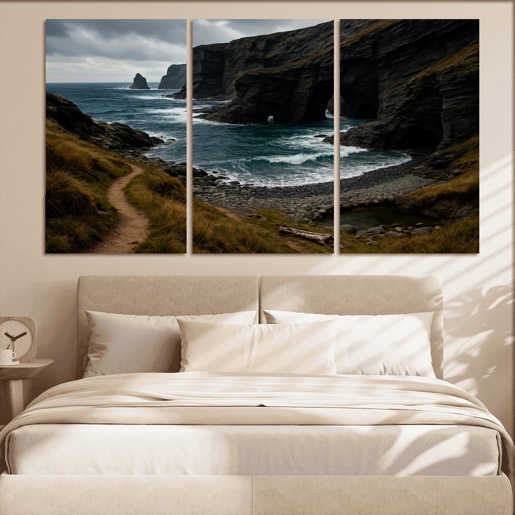 Wind Carved Cliffs And Pebble Shore Trail wall art