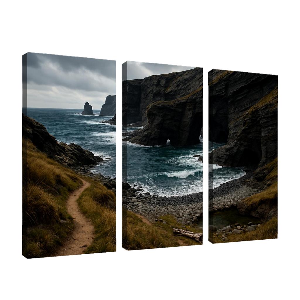 Wind Carved Cliffs And Pebble Shore Trail wall art
