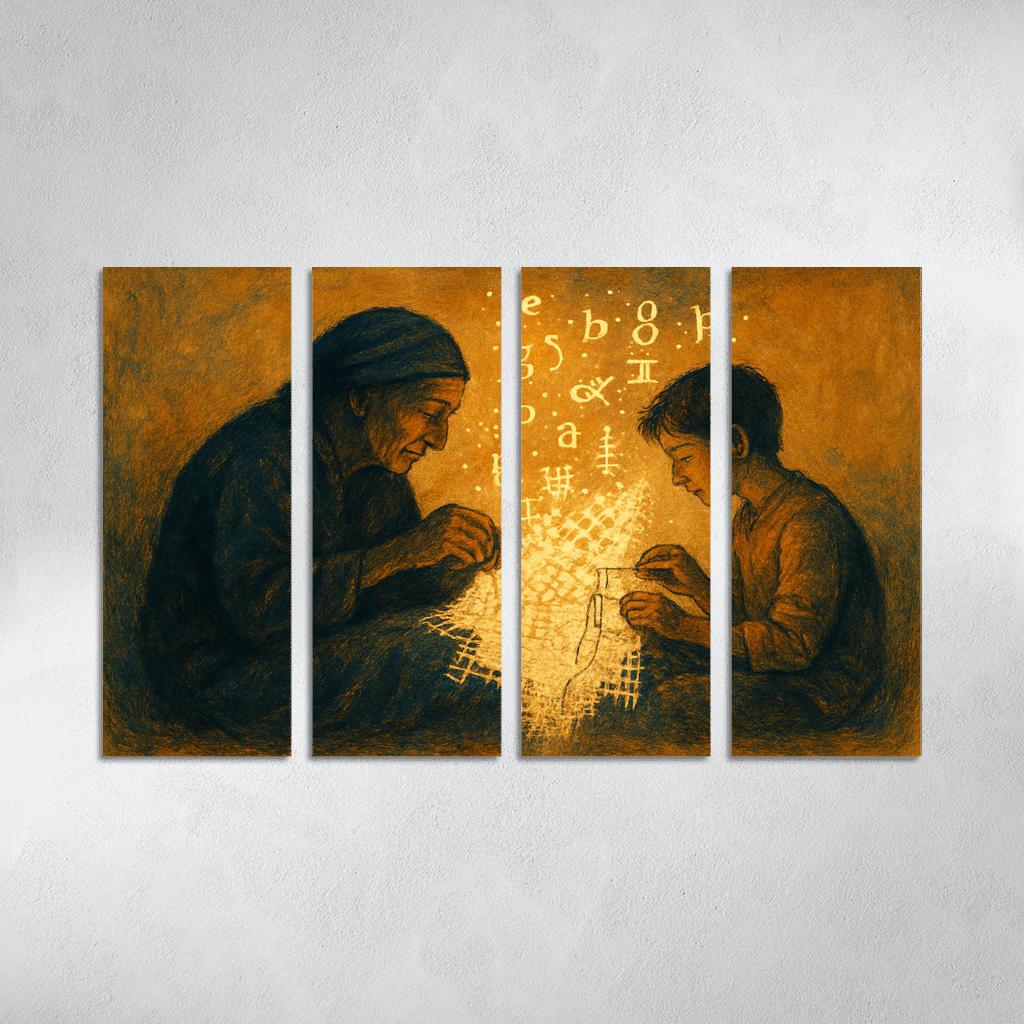 Threads Of Memory Art Protecting Endangered Languages wall art