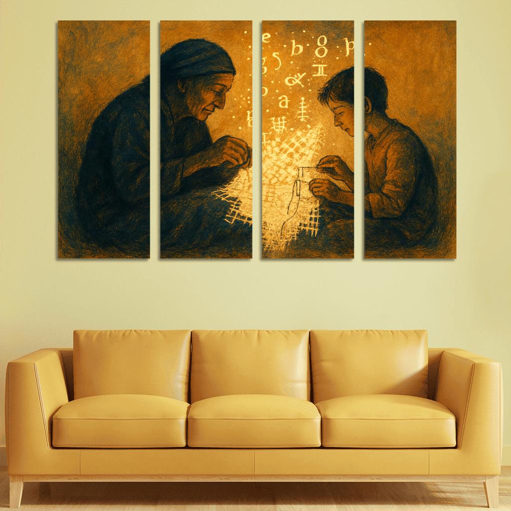 Threads Of Memory Art Protecting Endangered Languages wall art