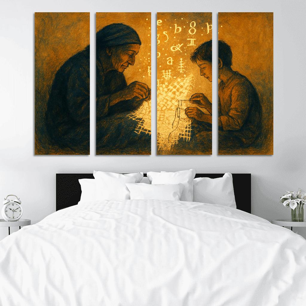 Threads Of Memory Art Protecting Endangered Languages wall art