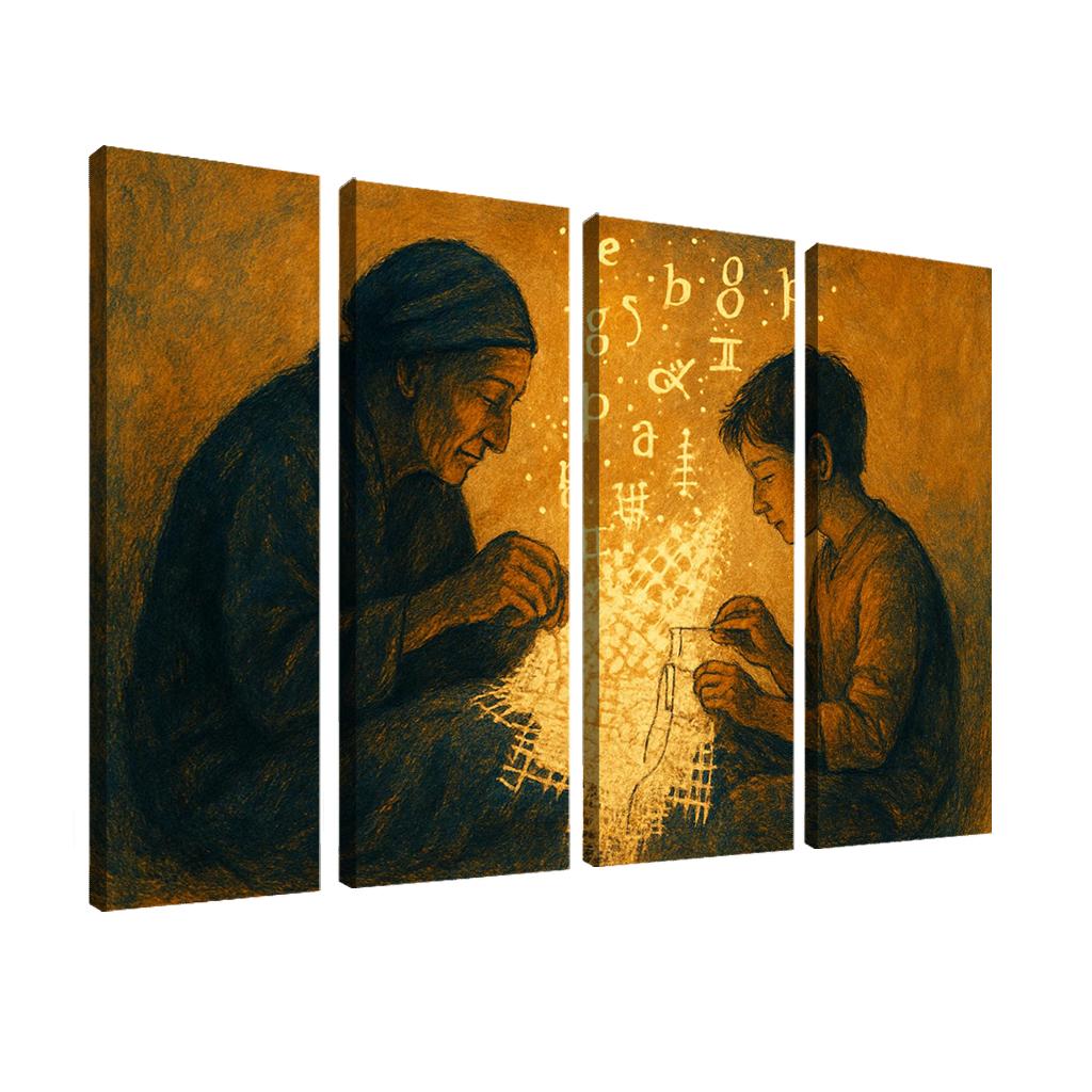 Threads Of Memory Art Protecting Endangered Languages wall art