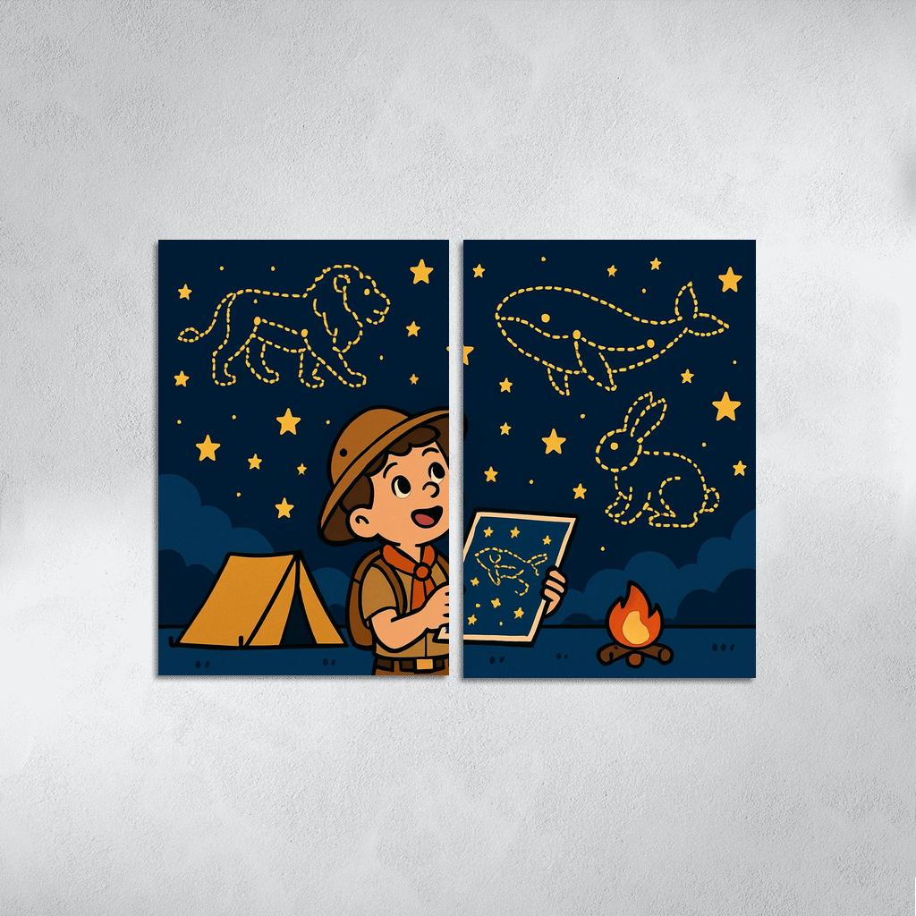 Star Map Scout And The Constellation Critters premium artwork frames
