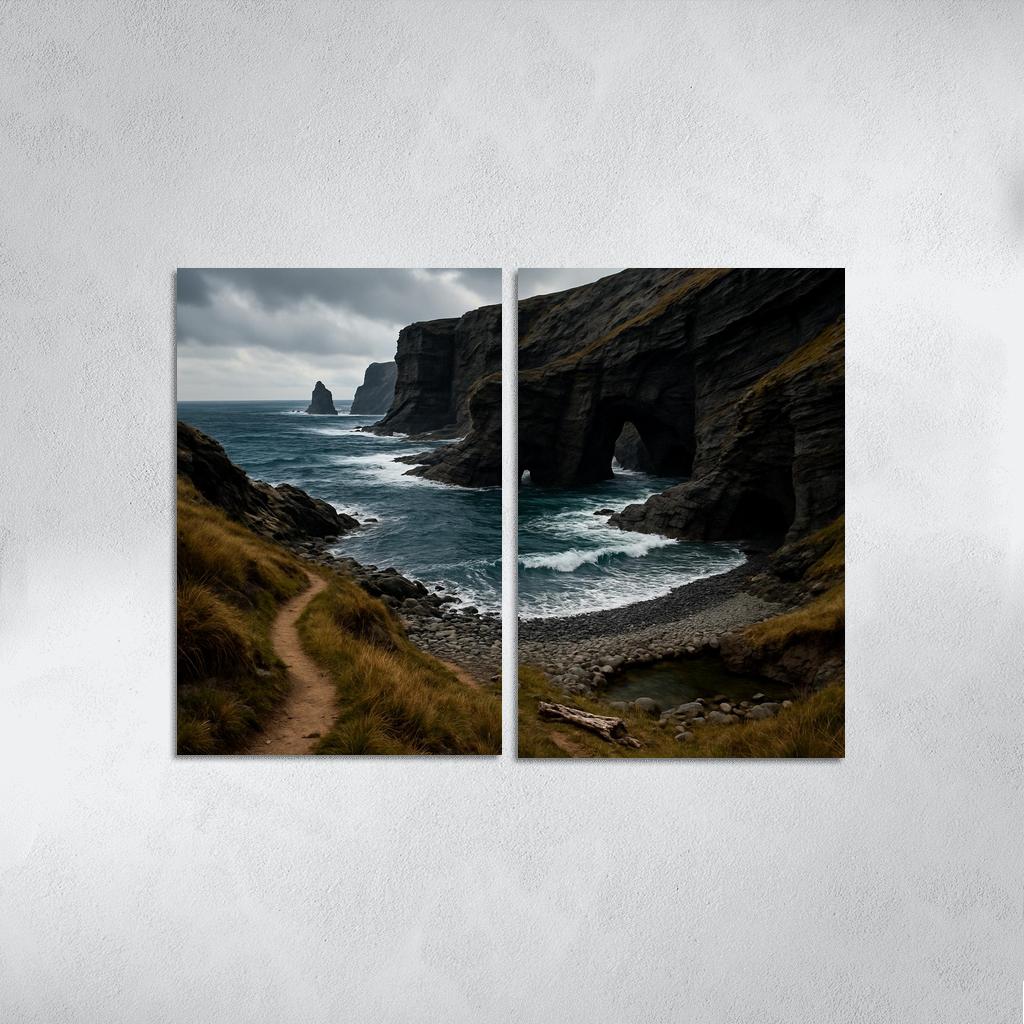 Wind Carved Cliffs And Pebble Shore Trail wall art