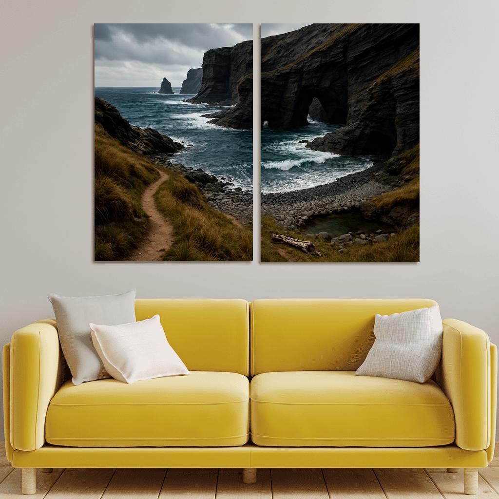 Wind Carved Cliffs And Pebble Shore Trail wall art