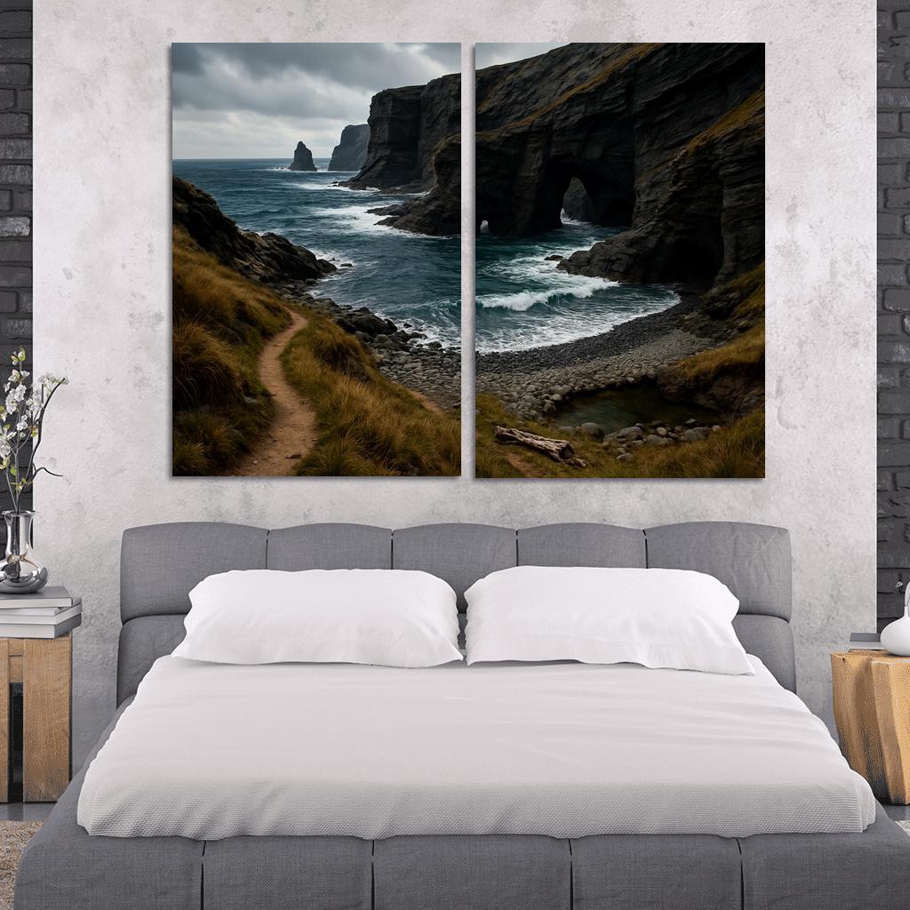 Wind Carved Cliffs And Pebble Shore Trail wall art