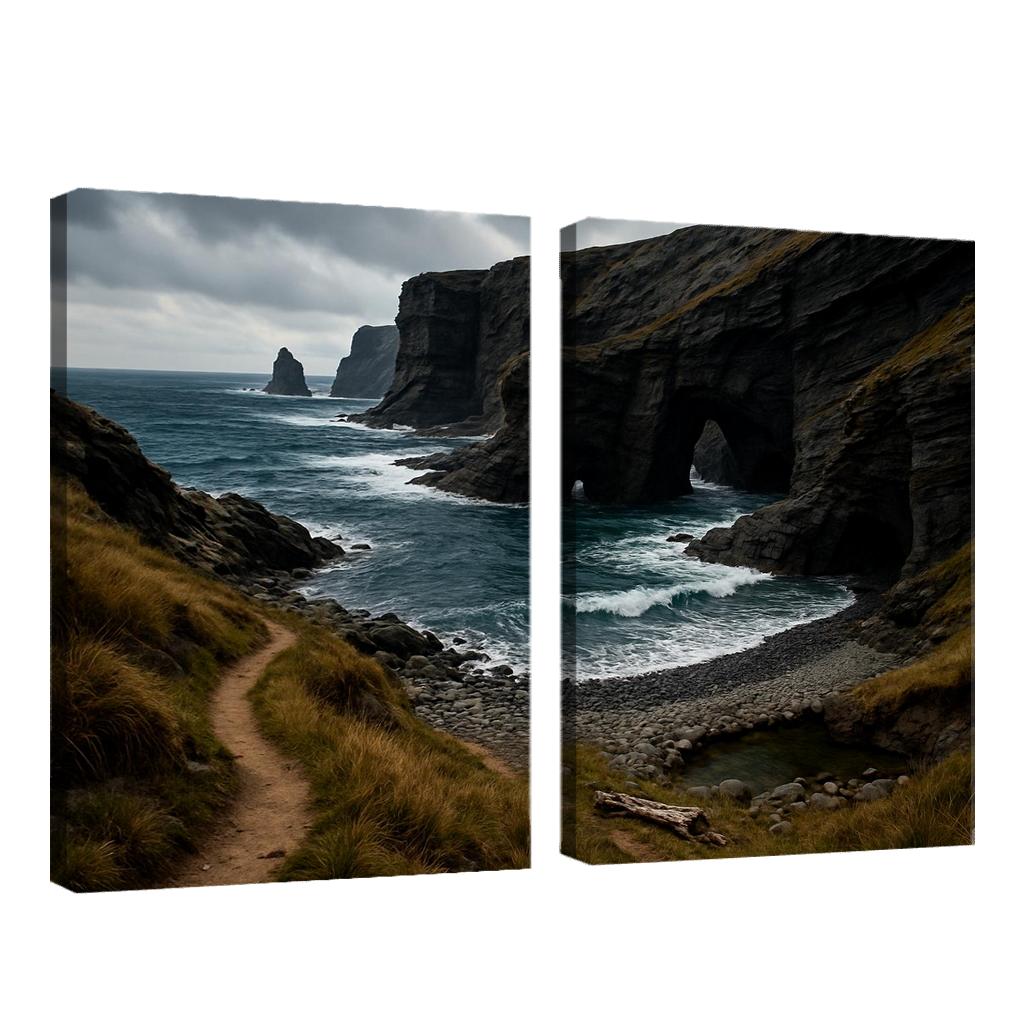 Wind Carved Cliffs And Pebble Shore Trail wall art