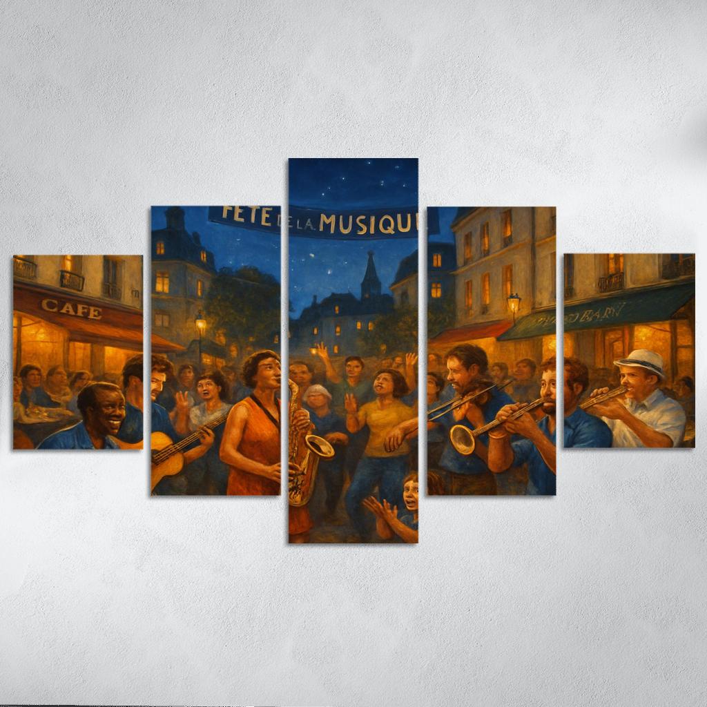 Fête De La Musique - France oil paintings frame