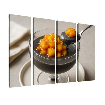 Black Sesame Coconut Pudding With Caramelized Pineapple And Lime Zest decor