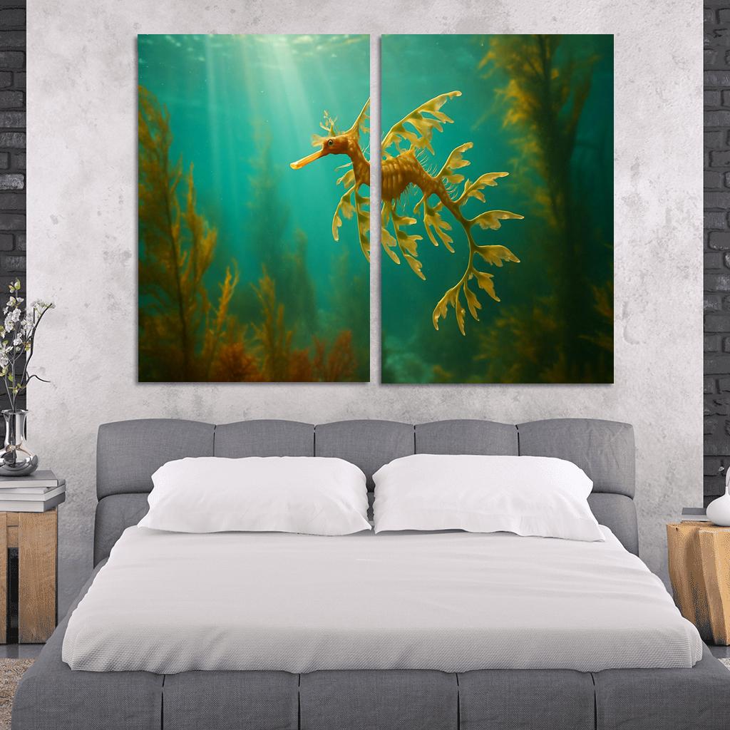 The Coral Sentinel Leafy Seadragon Drifting Through Kelp one-piece frames