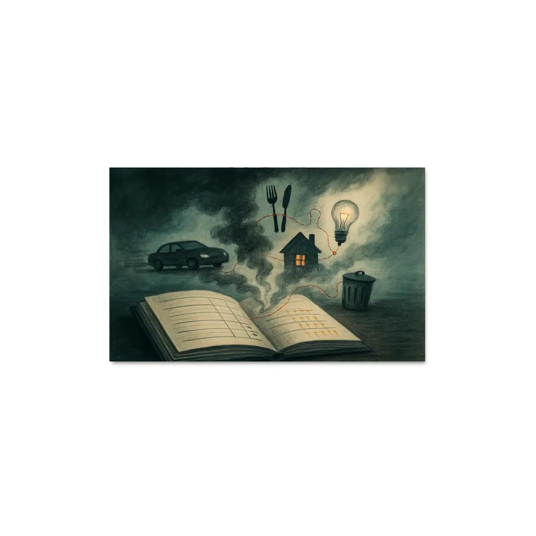 Carbon Ledger Of Everyday Choices canvas paintings frame
