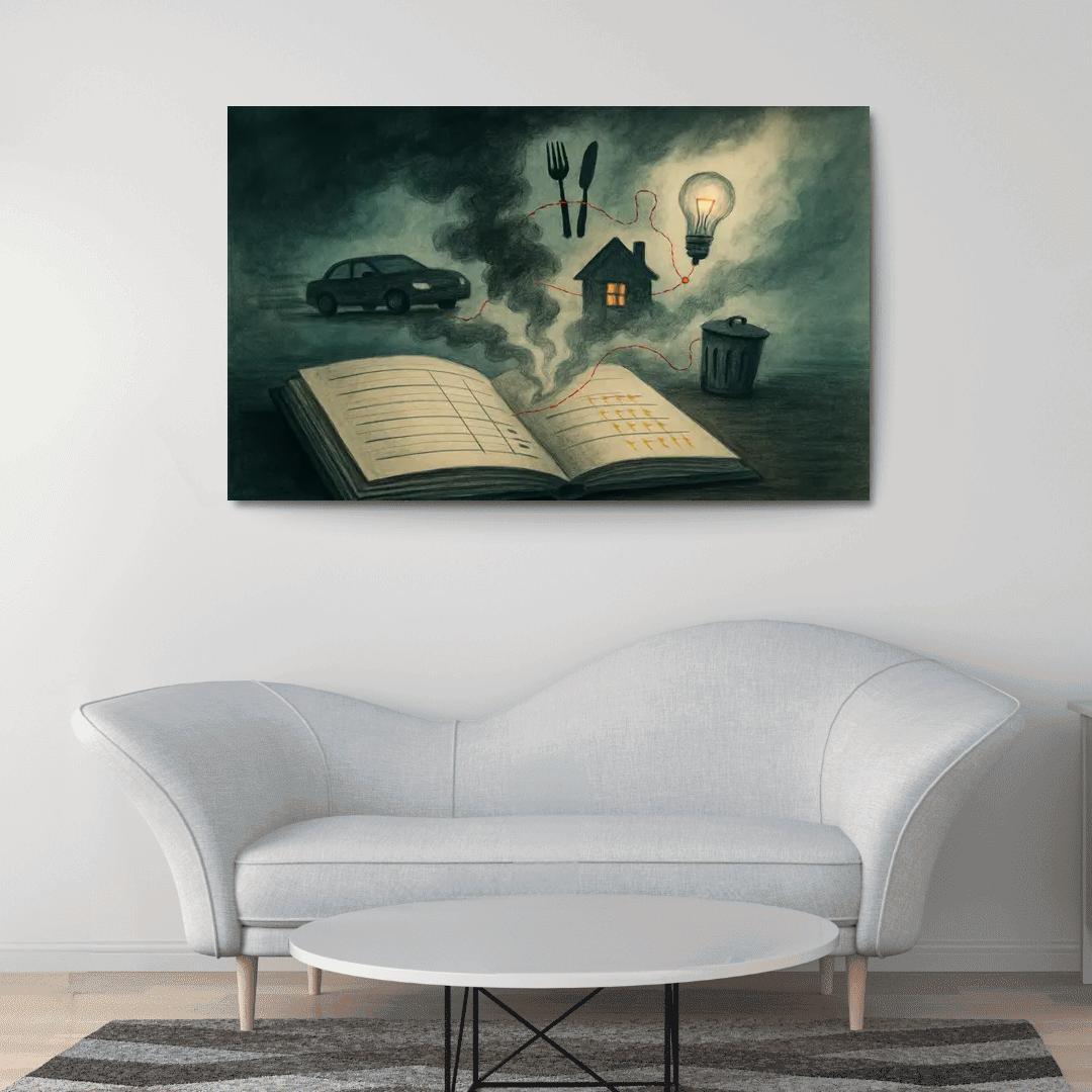 Carbon Ledger Of Everyday Choices canvas paintings frame