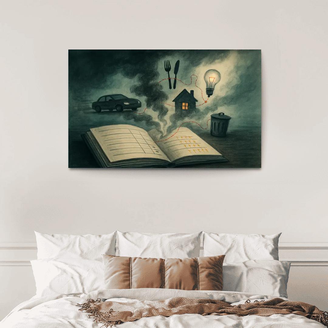 Carbon Ledger Of Everyday Choices canvas paintings frame