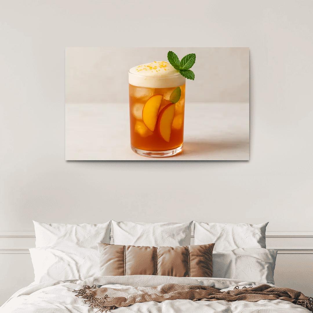 Smoky Peach Ginger Iced Rooibos With Citrus Foam abstract paintings frame