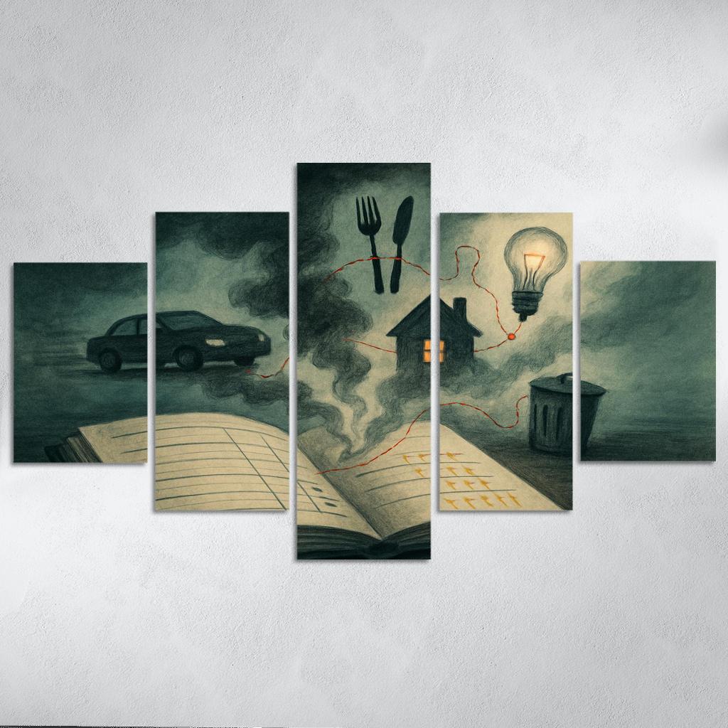 Carbon Ledger Of Everyday Choices canvas paintings frame