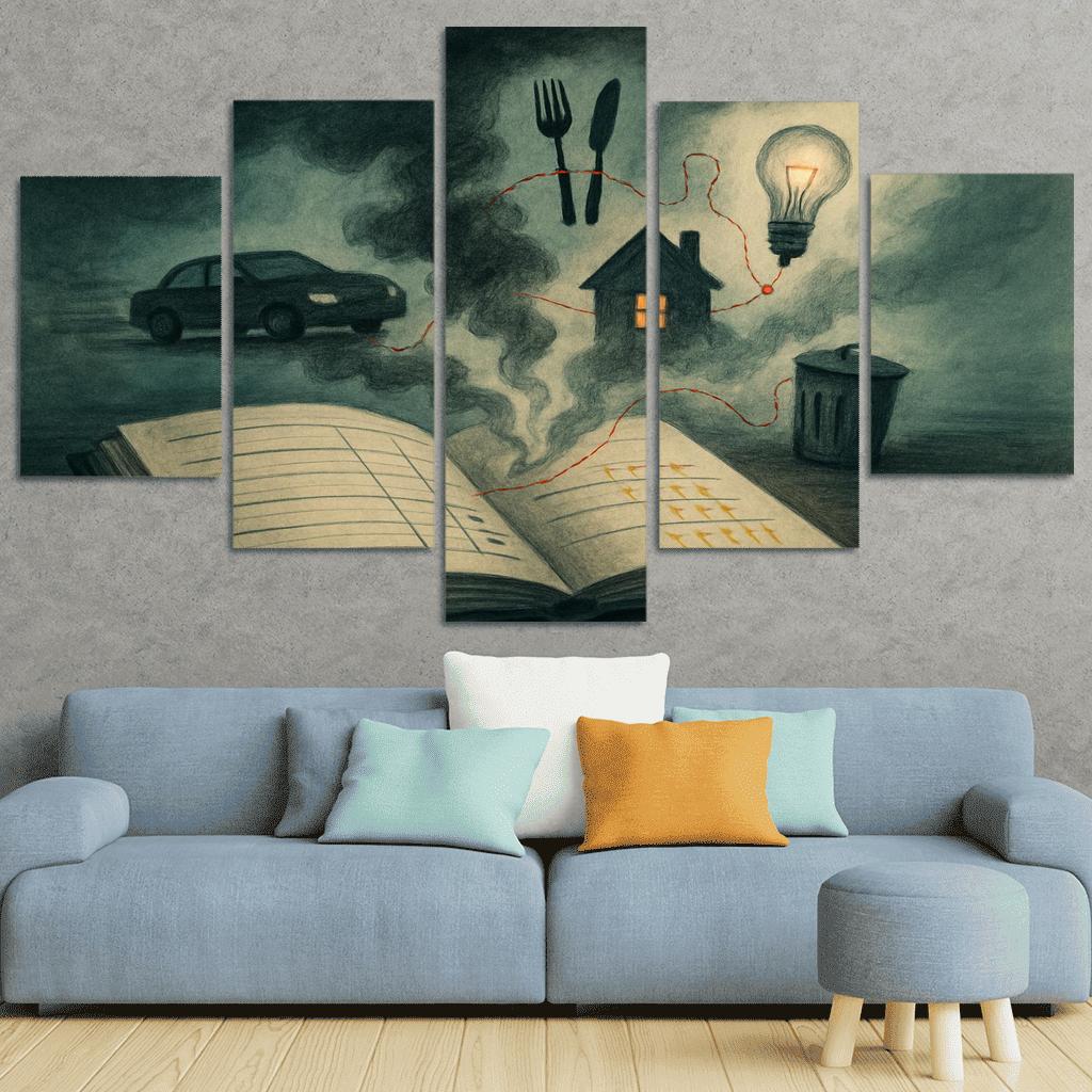 Carbon Ledger Of Everyday Choices canvas paintings frame