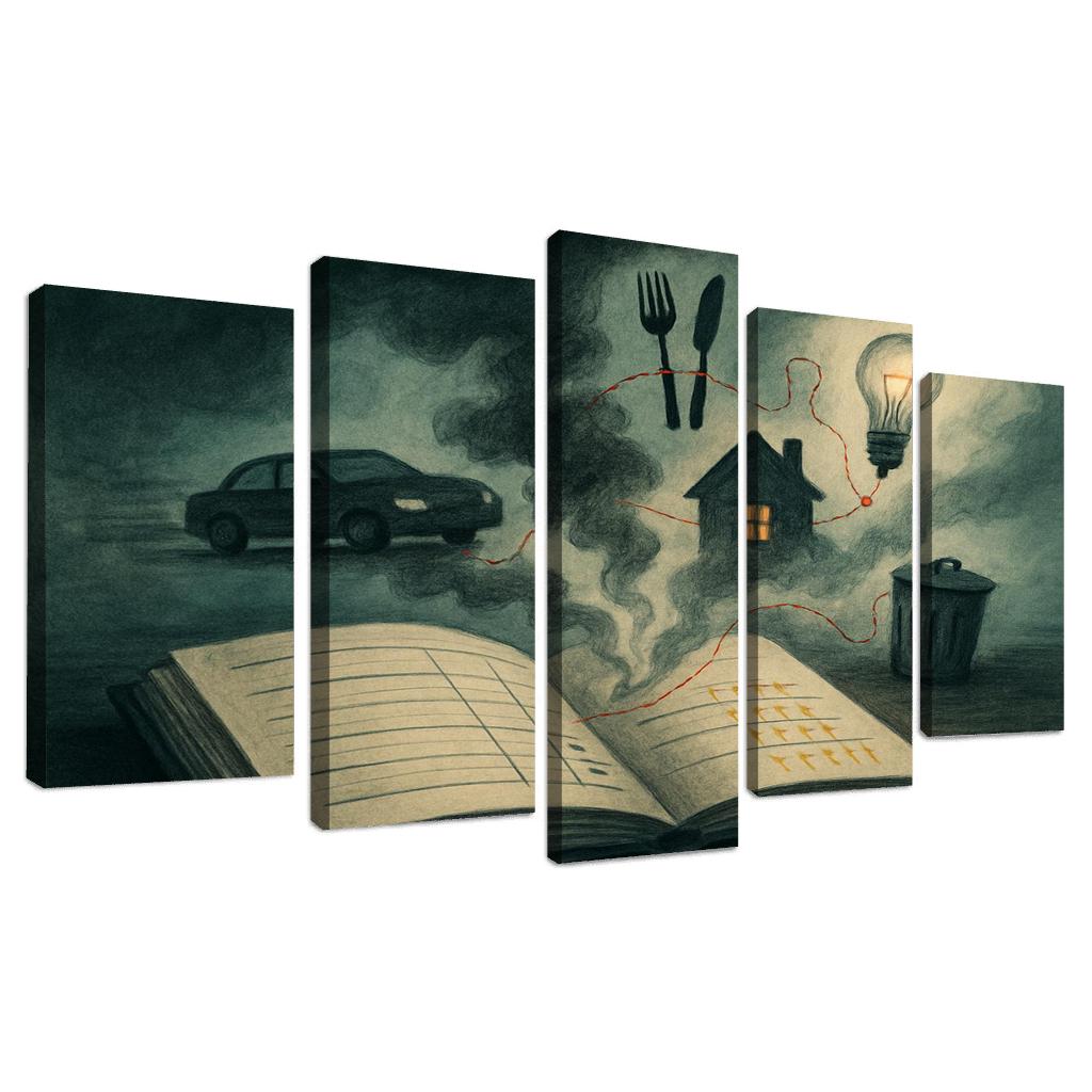 Carbon Ledger Of Everyday Choices canvas paintings frame