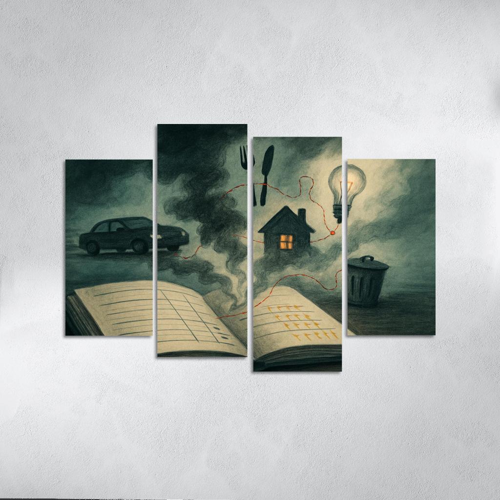 Carbon Ledger Of Everyday Choices canvas paintings frame