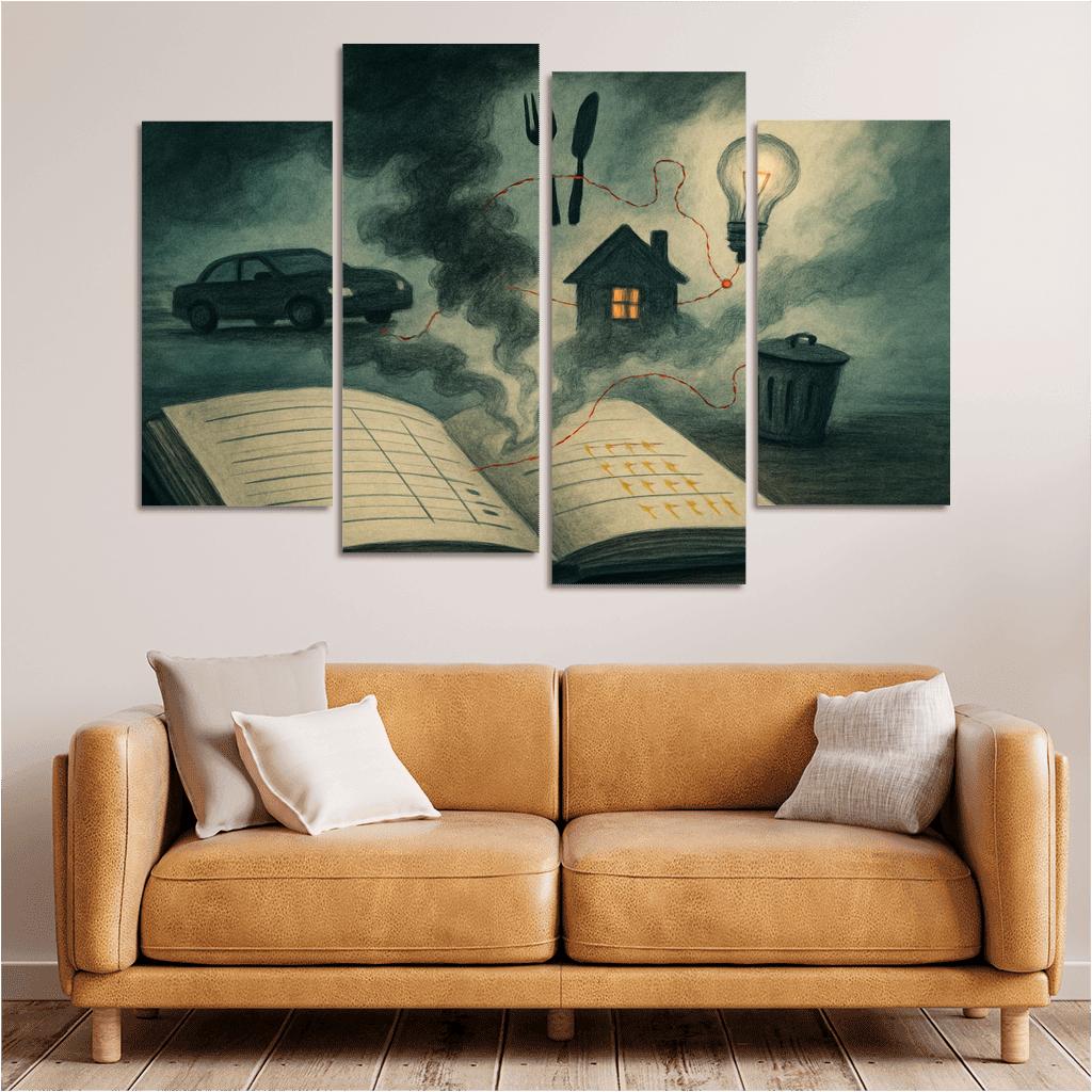 Carbon Ledger Of Everyday Choices canvas paintings frame