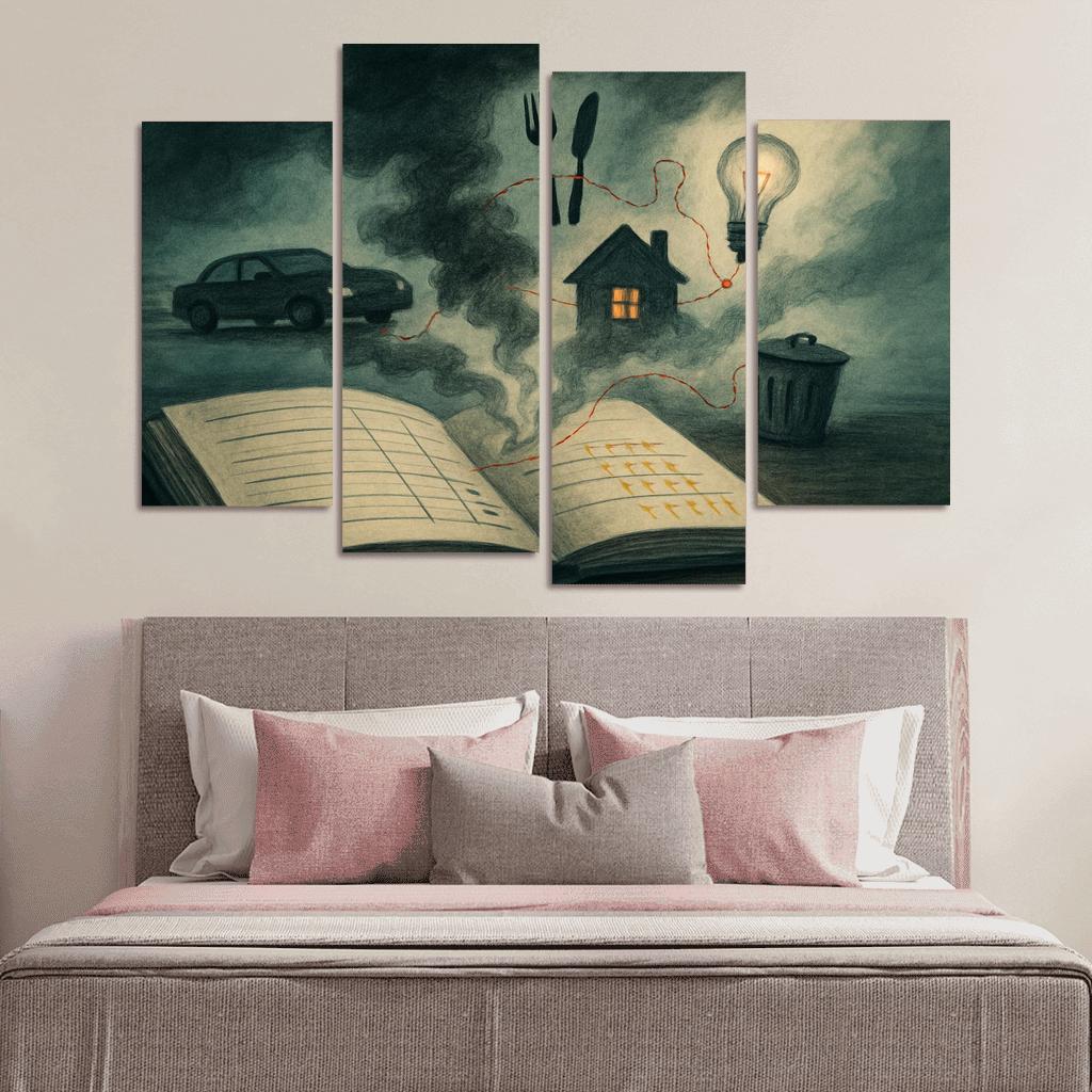 Carbon Ledger Of Everyday Choices canvas paintings frame