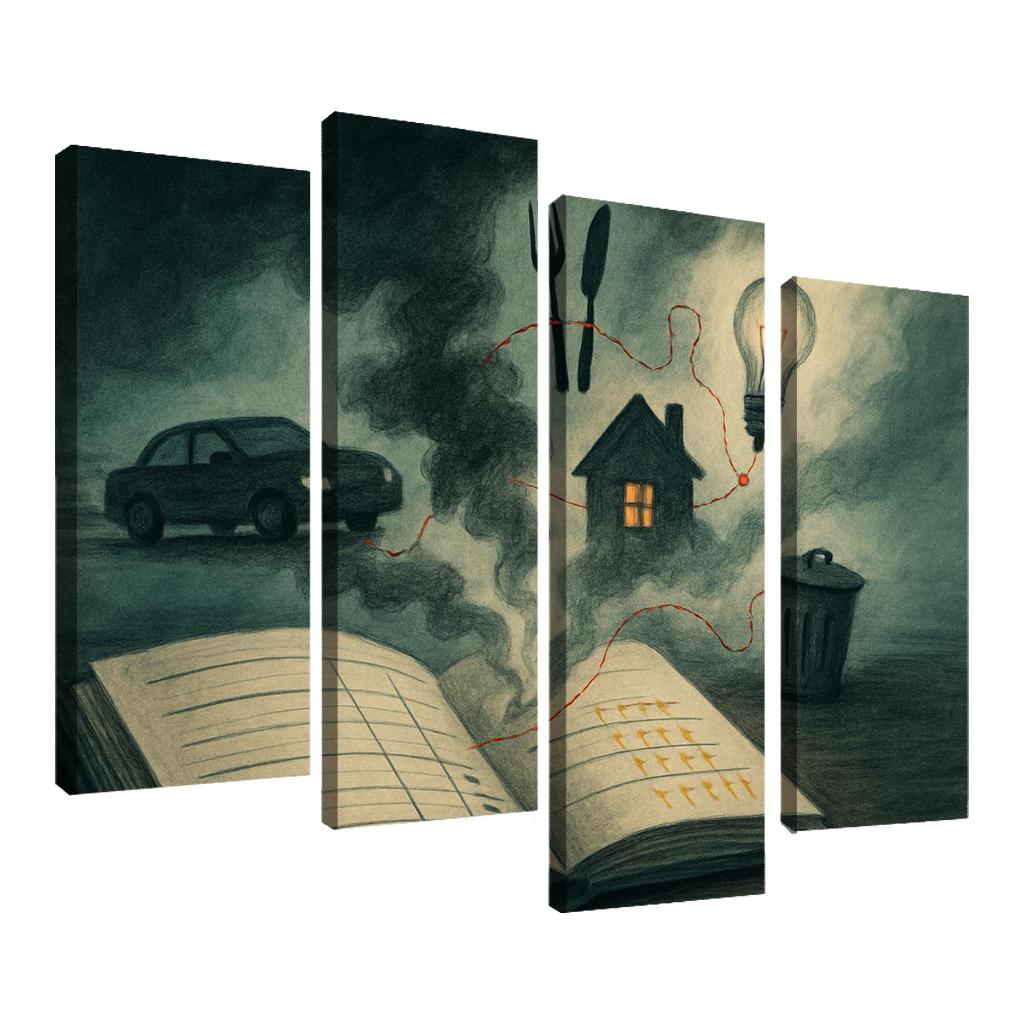 Carbon Ledger Of Everyday Choices canvas paintings frame