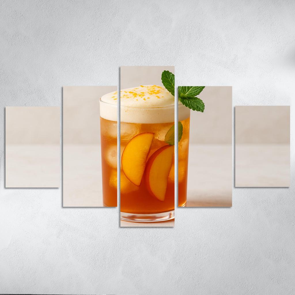 Smoky Peach Ginger Iced Rooibos With Citrus Foam abstract paintings frame