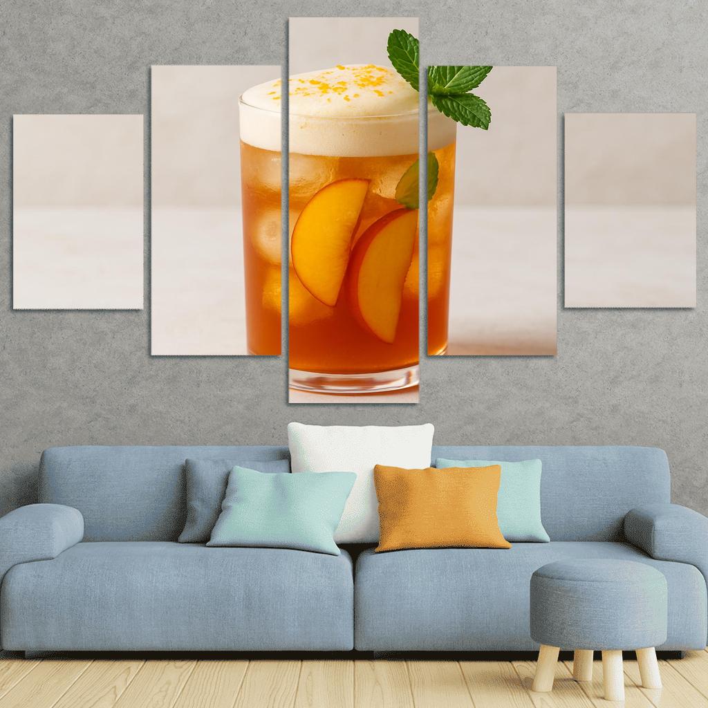 Smoky Peach Ginger Iced Rooibos With Citrus Foam abstract paintings frame