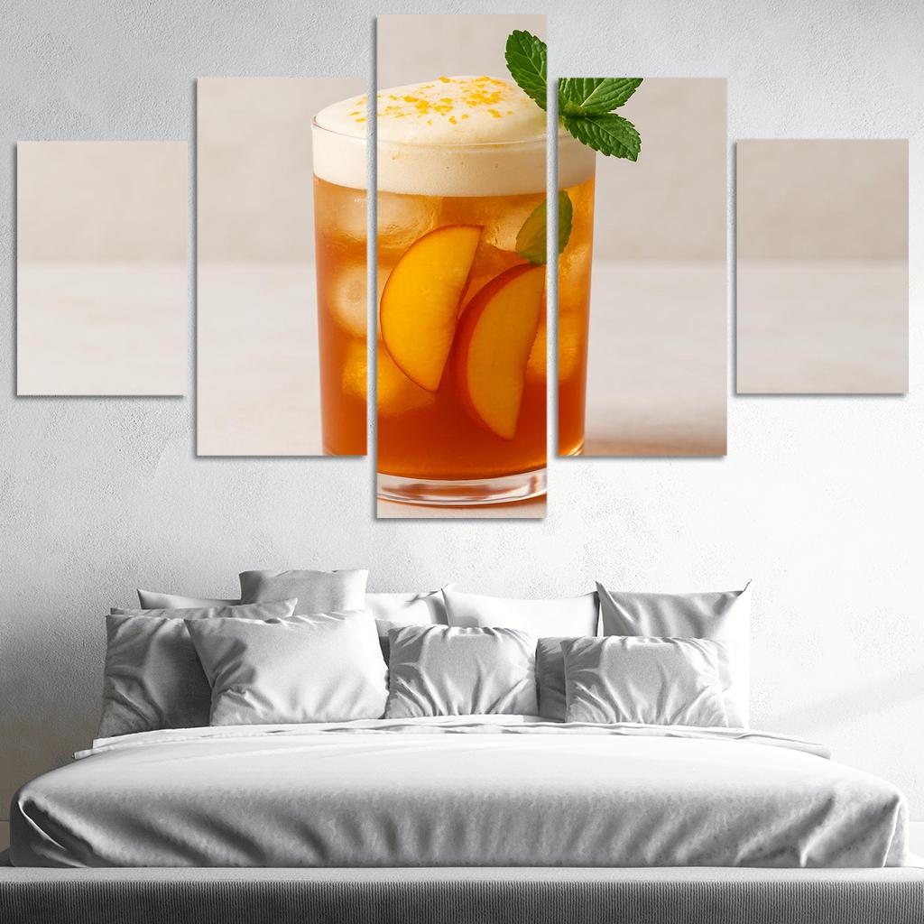 Smoky Peach Ginger Iced Rooibos With Citrus Foam abstract paintings frame
