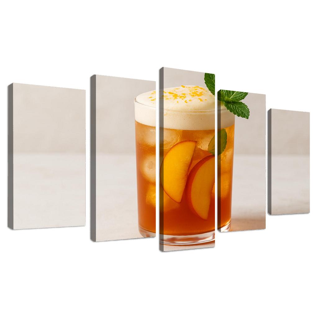 Smoky Peach Ginger Iced Rooibos With Citrus Foam abstract paintings frame