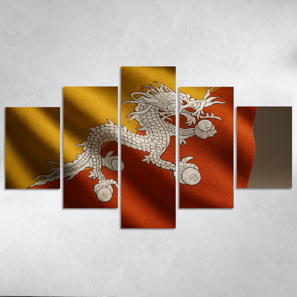Thunder Dragon Tapestry The Flag Of Bhutan multi-panel paintings