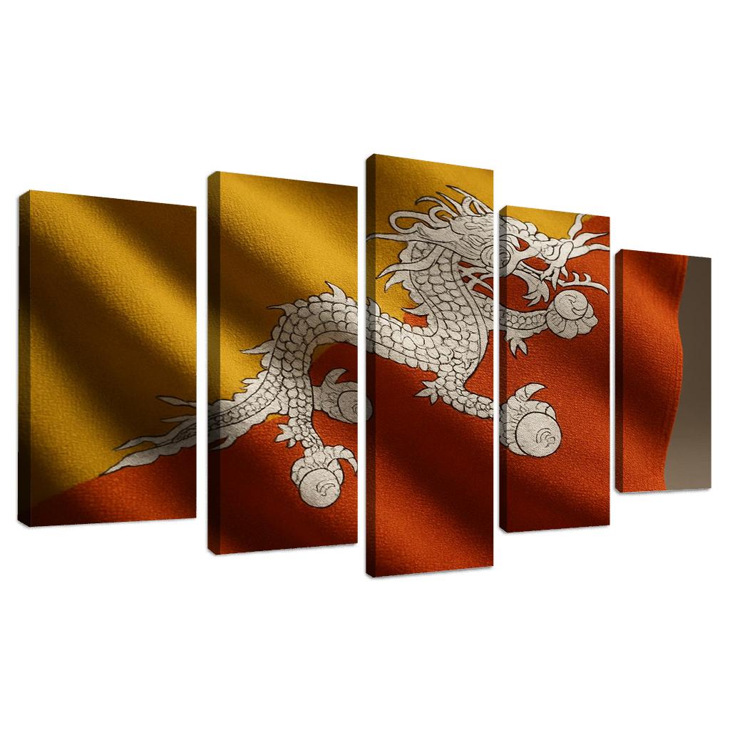 Thunder Dragon Tapestry The Flag Of Bhutan multi-panel paintings