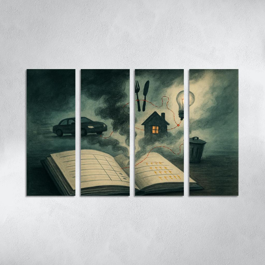 Carbon Ledger Of Everyday Choices canvas paintings frame