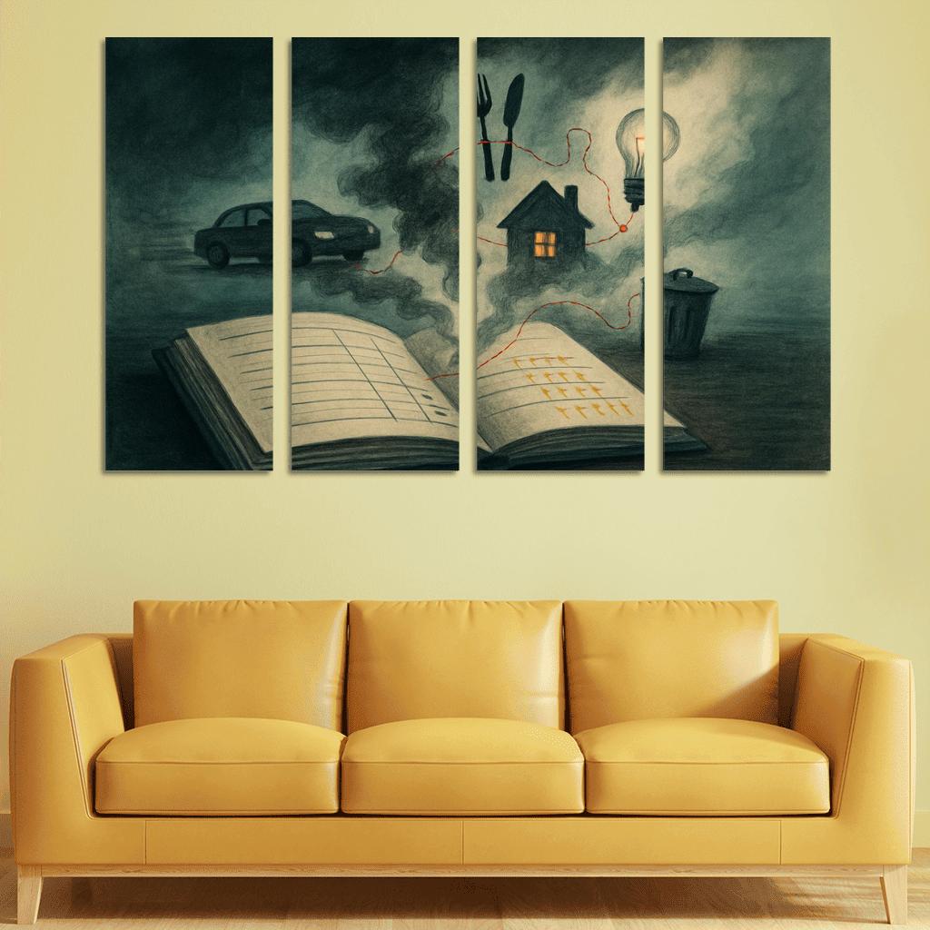 Carbon Ledger Of Everyday Choices canvas paintings frame