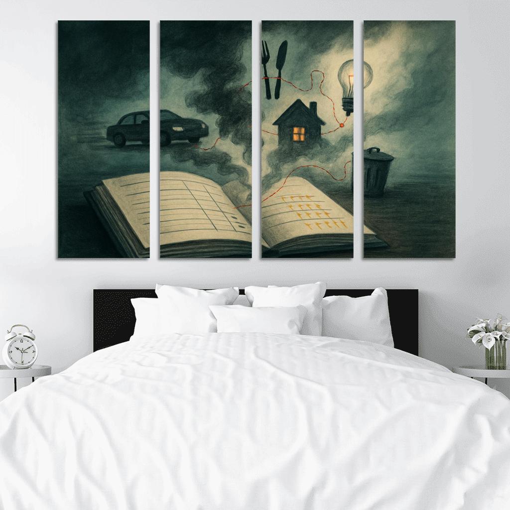 Carbon Ledger Of Everyday Choices canvas paintings frame