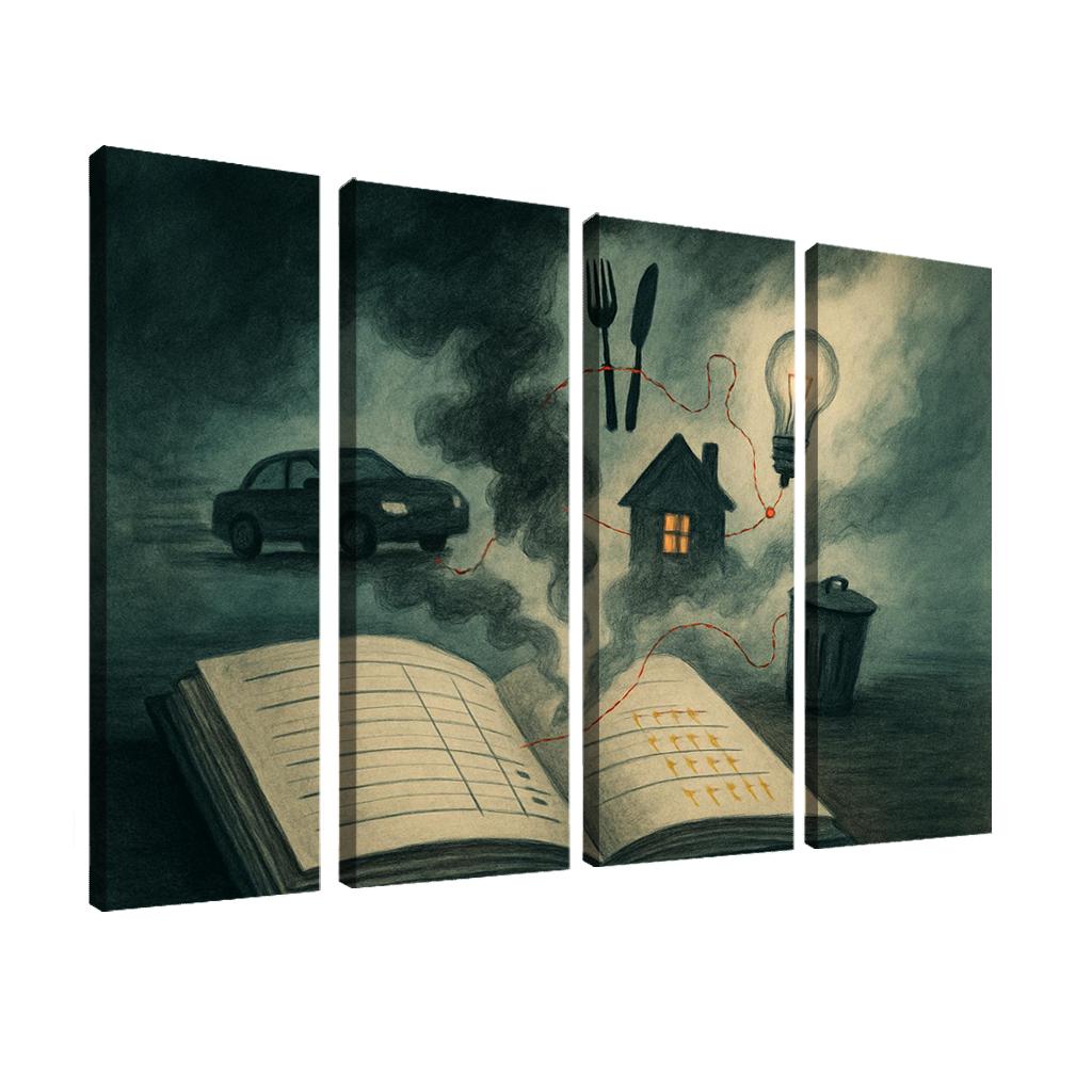 Carbon Ledger Of Everyday Choices canvas paintings frame