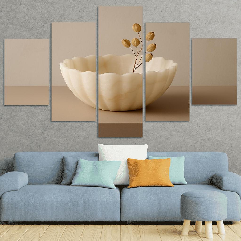 Hand Carved Alabaster Ripple Bowl Centerpiece home decor