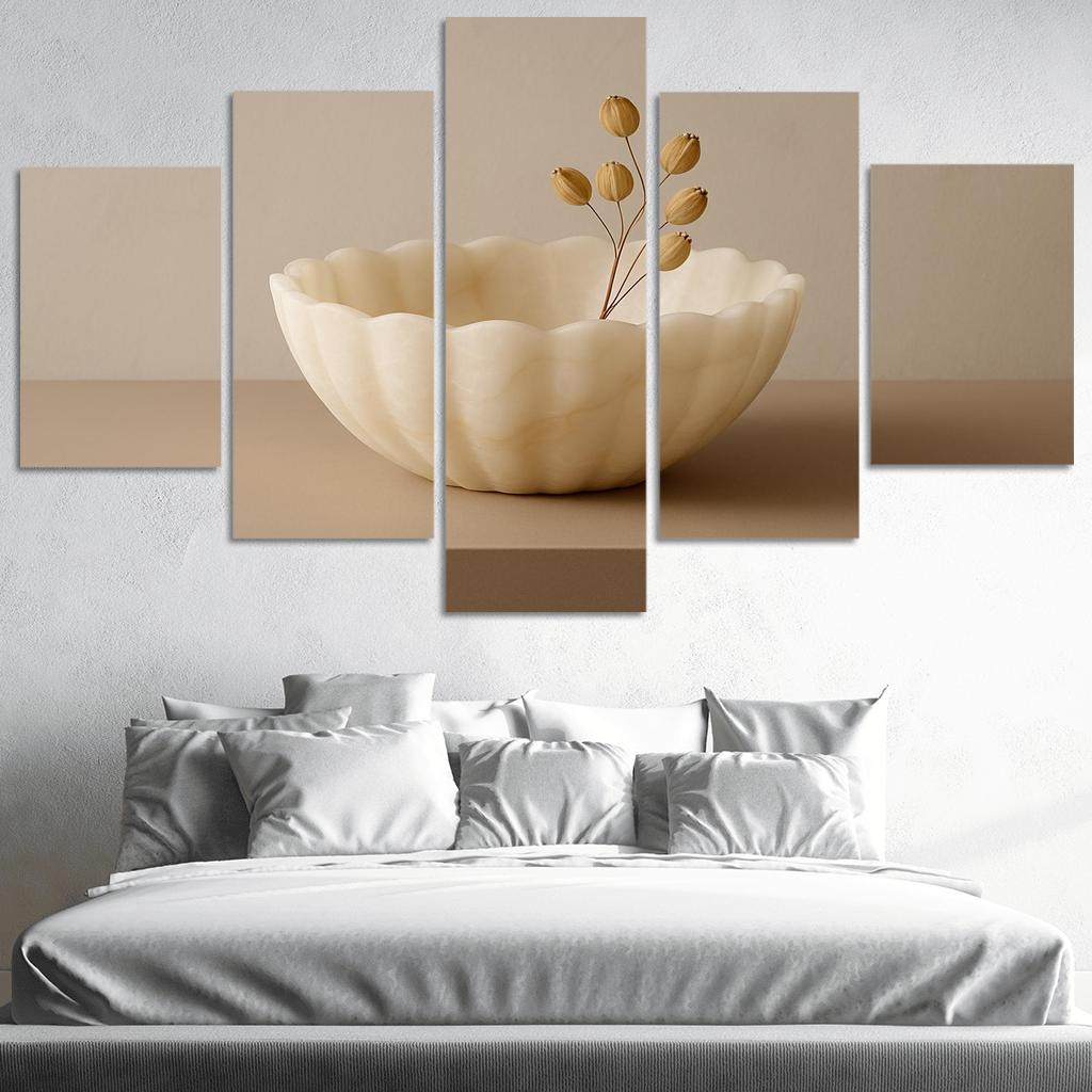 Hand Carved Alabaster Ripple Bowl Centerpiece home decor