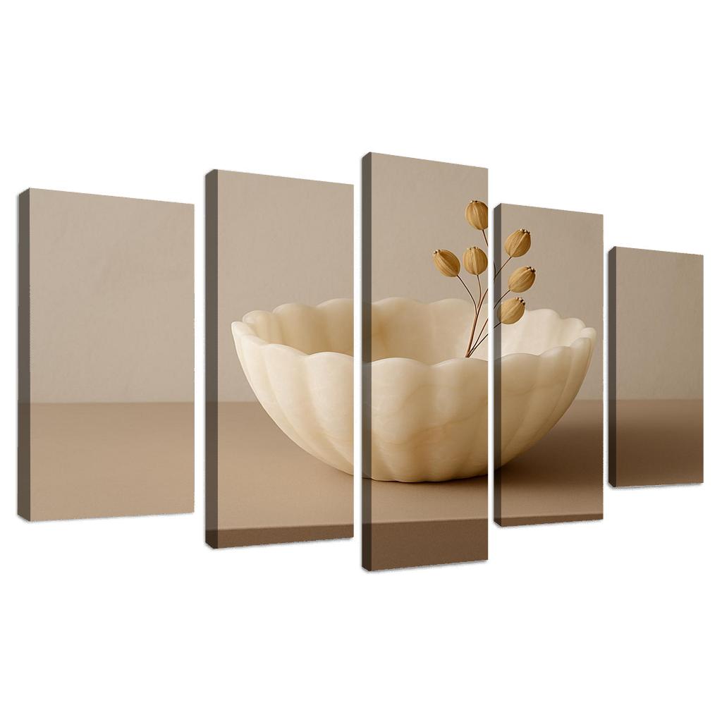 Hand Carved Alabaster Ripple Bowl Centerpiece home decor