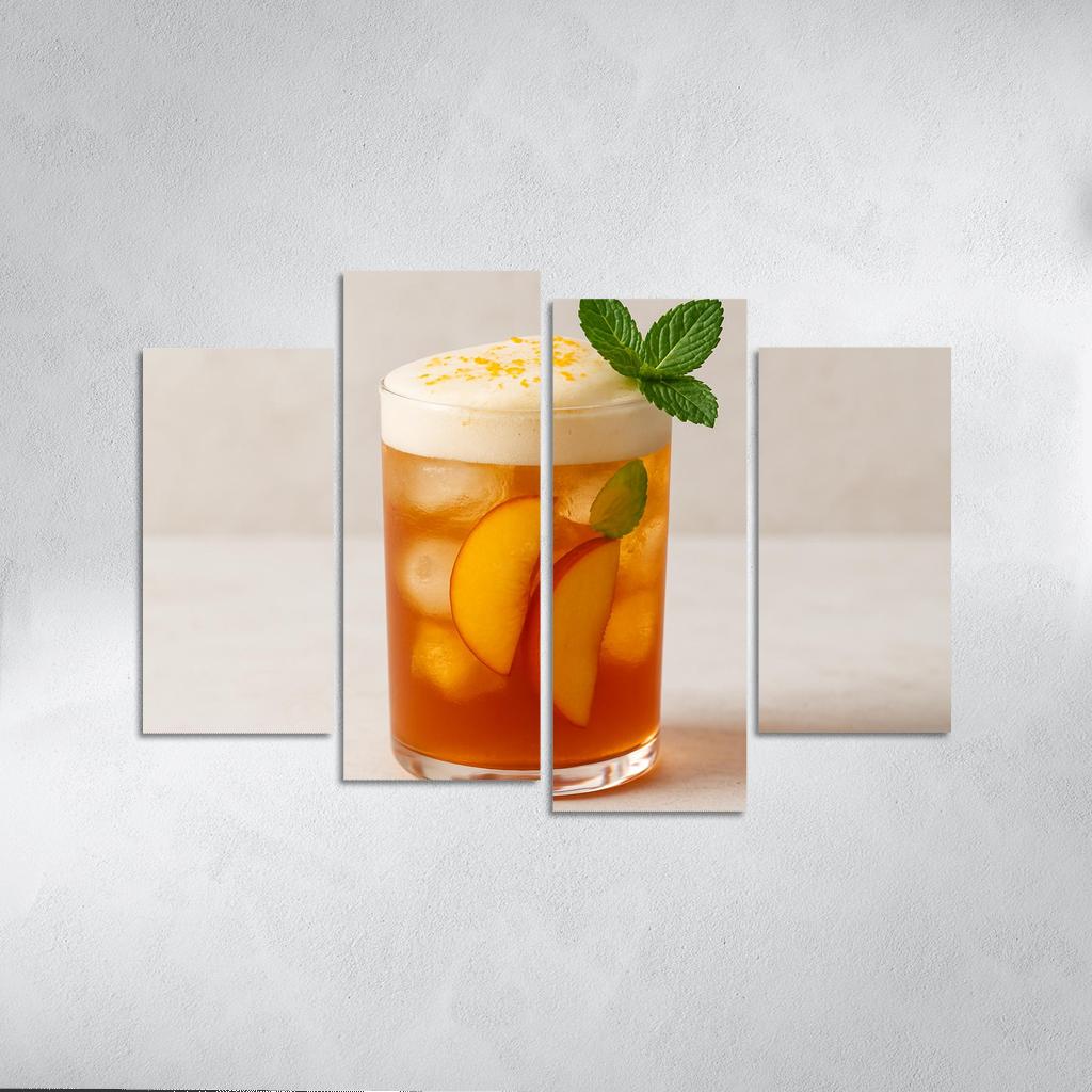 Smoky Peach Ginger Iced Rooibos With Citrus Foam abstract paintings frame