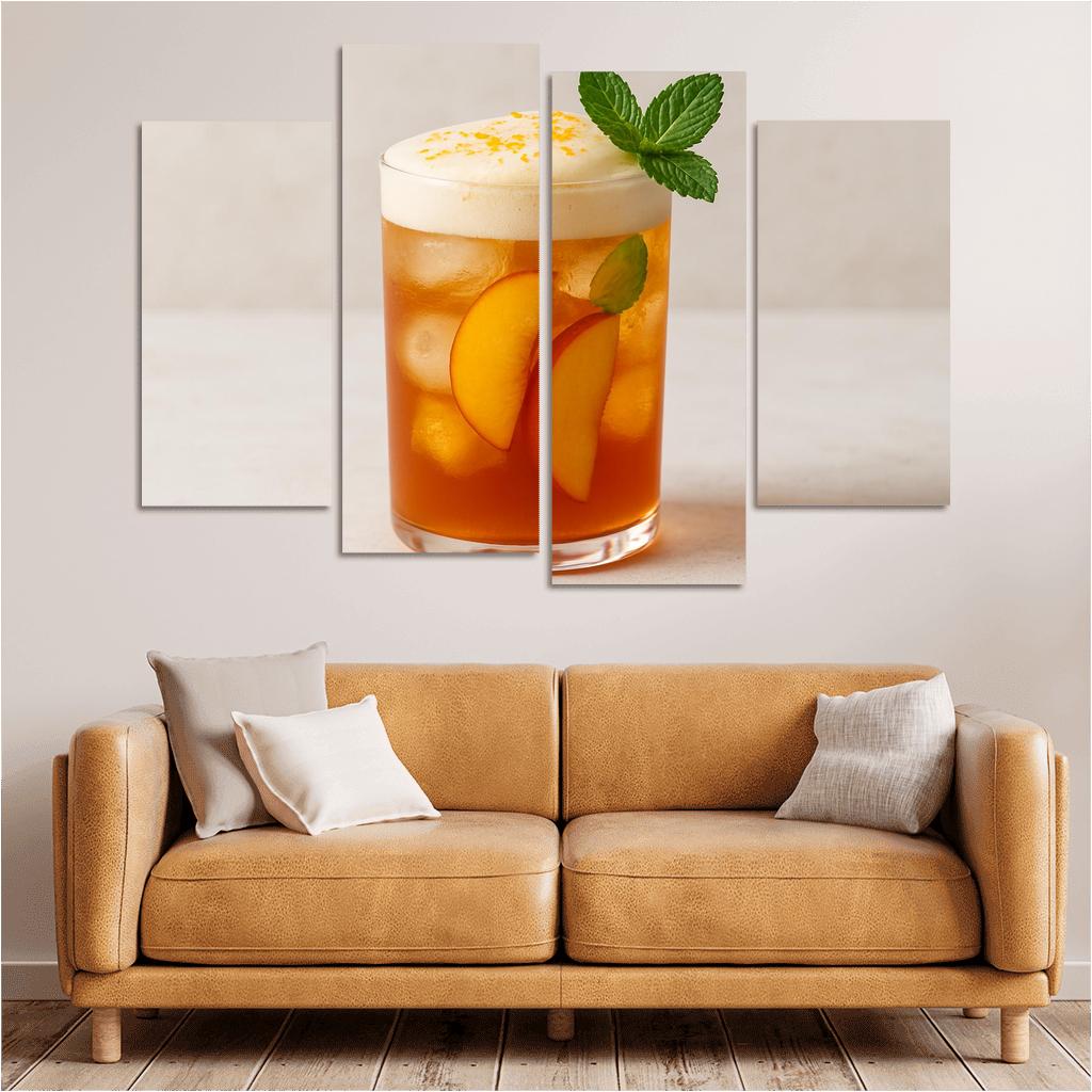 Smoky Peach Ginger Iced Rooibos With Citrus Foam abstract paintings frame